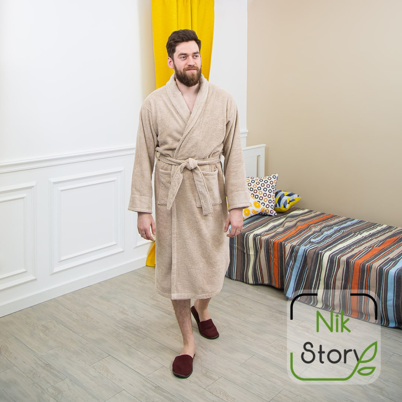 Халат махровый Nikstory (бежевый - XL)