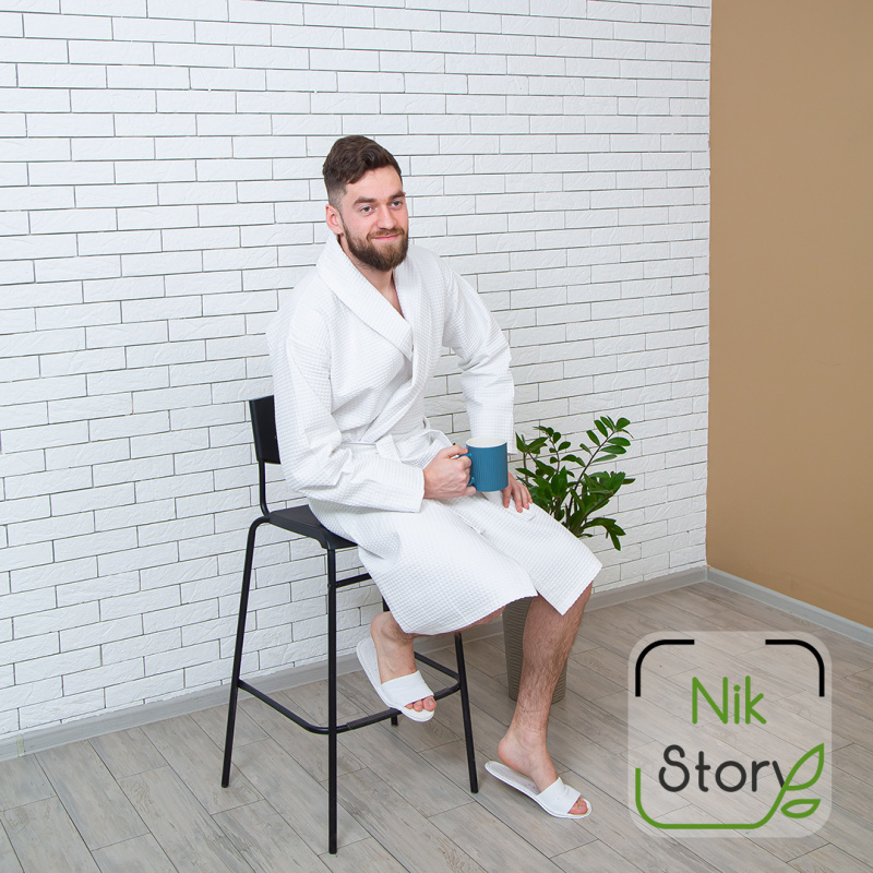 Халат вафельный Nikstory (белый - M)